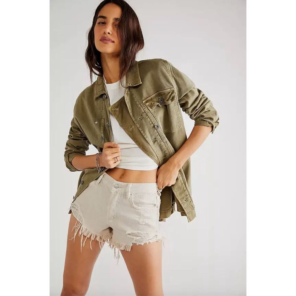 Free People Olive Green Utility Jacket